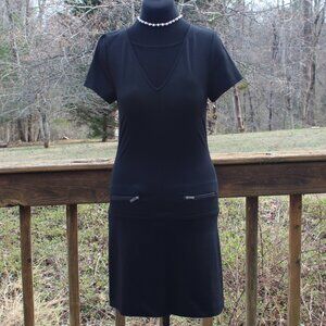Bodycon Dress Sanctuary Black Tunic Short Sleeve V-Neck Shift Casual LBD Size S